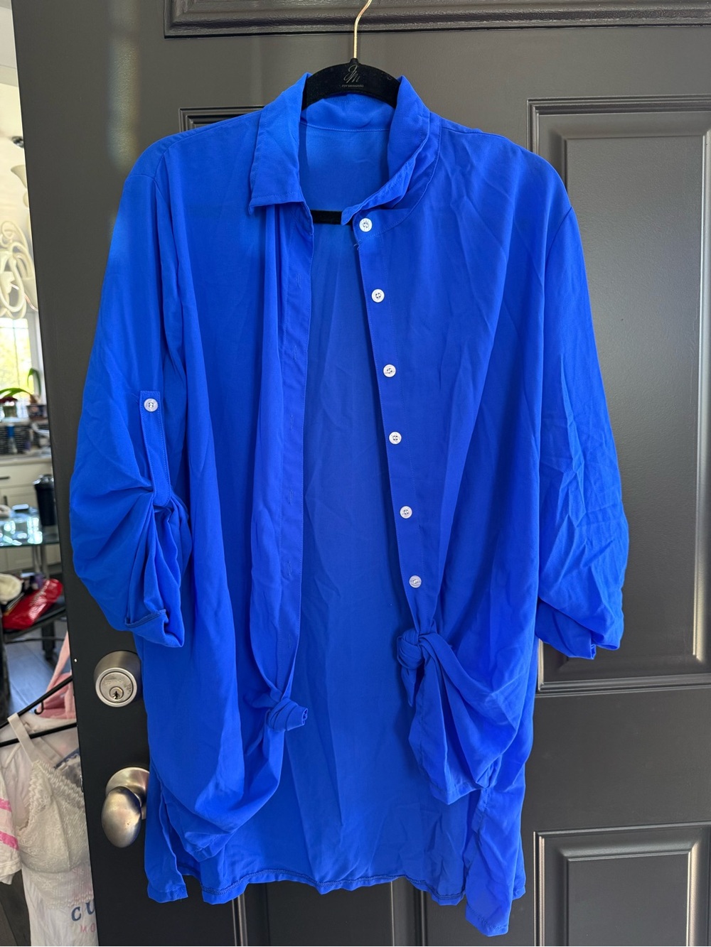 Lightweight Blue Women's Swim Coverup Shirt
